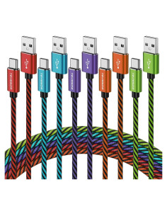 Cable USB C Teyssor 3M 5-Pack Trenzado Carga Rápida 3A