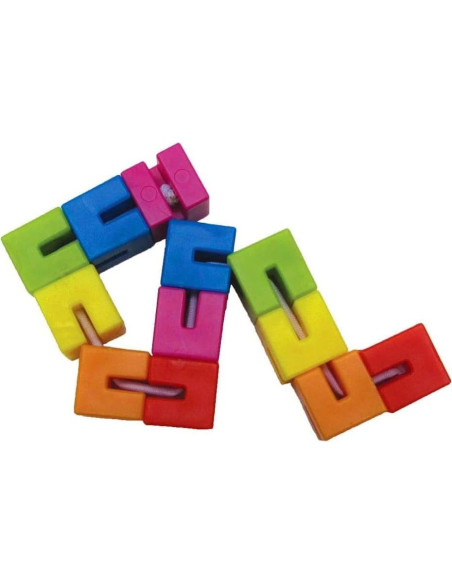Rompecabezas Flexible de Madera Brainwright 12 Cubos Coloridos