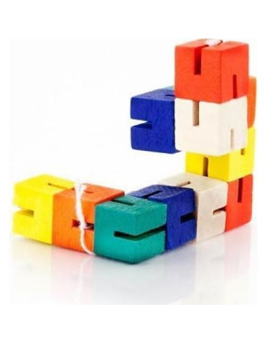 Rompecabezas Flexible de Madera Brainwright 12 Cubos Coloridos