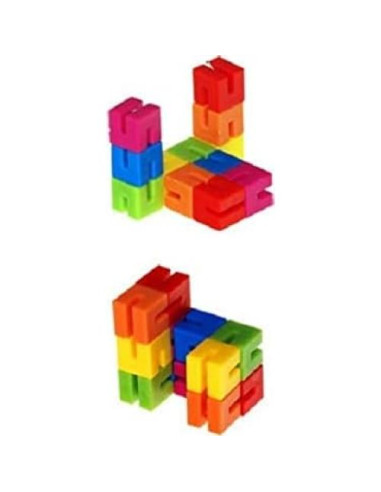 Rompecabezas Flexible de Madera Brainwright 12 Cubos Coloridos