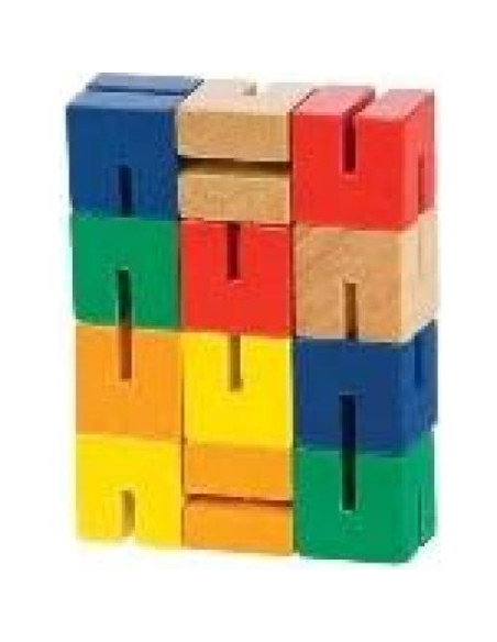 Rompecabezas Flexible de Madera Brainwright 12 Cubos Coloridos