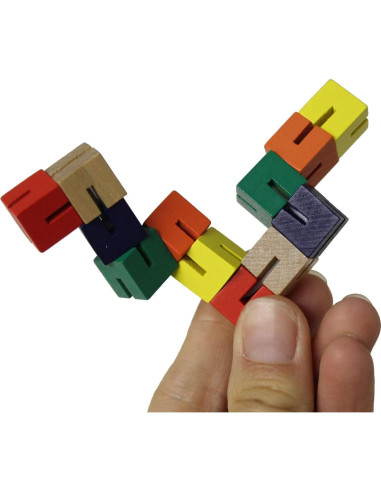 Rompecabezas Flexible de Madera Brainwright 12 Cubos Coloridos
