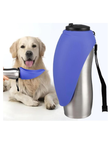 Botella de Agua Portátil Hound2Go 710 ml Acero Inoxidable Azul