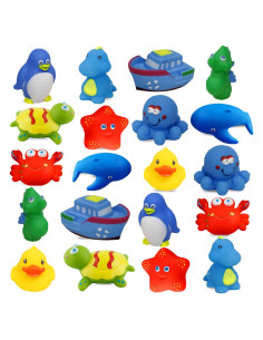 Juego de 20 Juguetes Flotantes Dimple para Baño - Animales Marinos