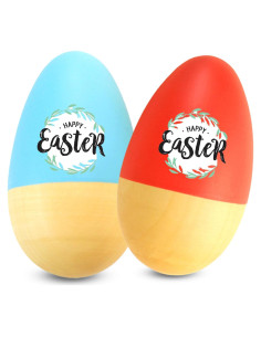 Huevos de Pascua de Madera Shumee - Set de 2 Juguetes Musicales