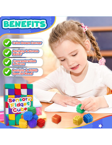 Juguetes Fidget Cube UIIOPJIOM para Niños y Adultos - Silicona