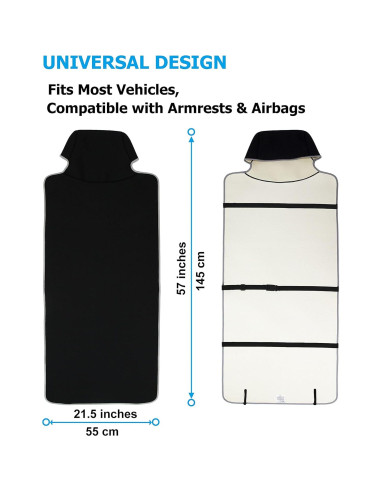 Cubierta de Asiento de Coche COVERNAT Neopreno Negro Resistente