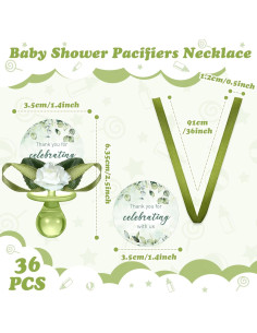 Collares de Chupete Baby Shower Coume 36 Pcs Verde Salvia 2