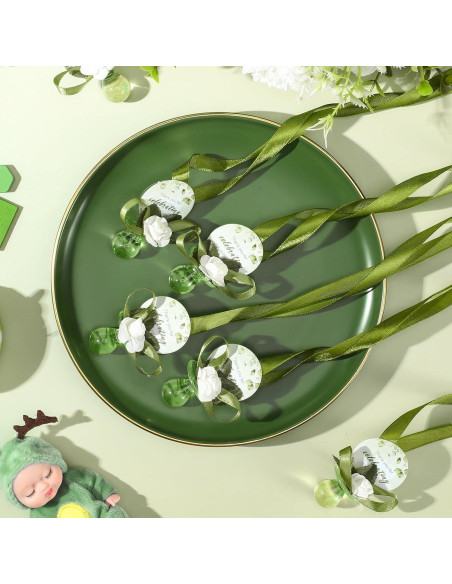 Collares de Chupete Baby Shower Coume 36 Pcs Verde Salvia