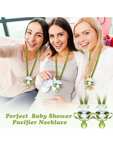 Collares de Chupete Baby Shower Coume 36 Pcs Verde Salvia