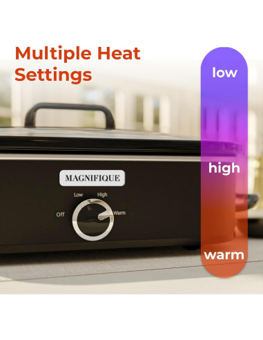 Olla de Cocción Lenta Magnifique 4 Cuartos Negra Ovalada