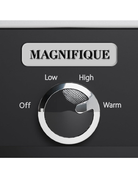 Olla de Cocción Lenta Magnifique 4 Cuartos Negra Ovalada