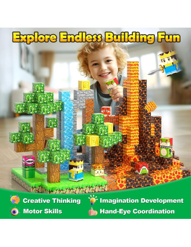 100 Bloques Magnéticos Toyvimo para Construcción Creativa 3+ Años