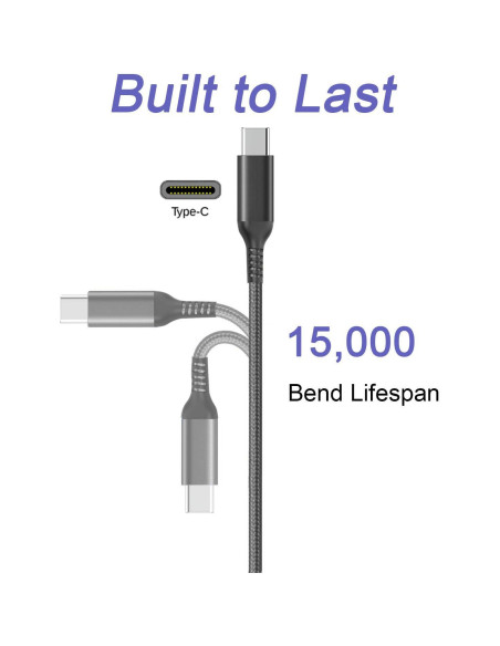 Cable de Carga Rápida USB Tipo C Awnuwuy 10FT Gris