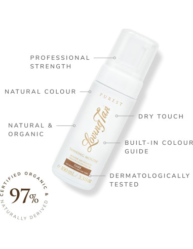 Mousse Bronceadora Loving Tan Purest Oscuro 97% Orgánico 150g