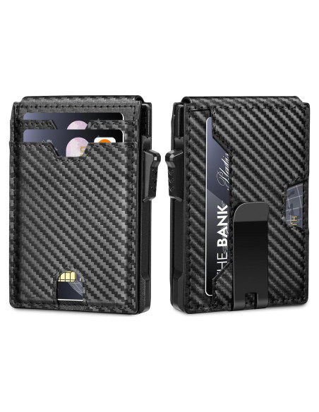 Billetera Minimalista Vandz HC-6 con Bloqueo RFID - Fibra de Carbono