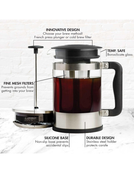 Cafetera 2-en-1 Primula para Café Frío y Prensa Francesa 1.5L