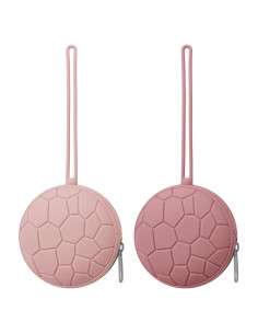 Funda de Chupete de Silicona Nothomme - 2 Paquetes Rosa Claro/Mauve