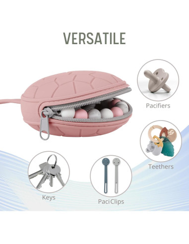 Funda de Chupete de Silicona Nothomme - 2 Paquetes Rosa Claro/Mauve