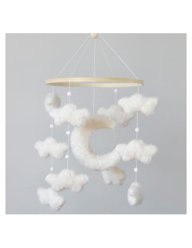 Móvil de Cuna Boho Goukurlsma Nube Luna 23 cm Ecológico