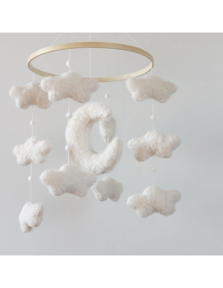 Móvil de Cuna Boho Goukurlsma Nube Luna 23 cm Ecológico