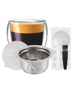 Cápsula Reutilizable Grasseed para Vertuo, Kit 40 Tapas + Cuchara