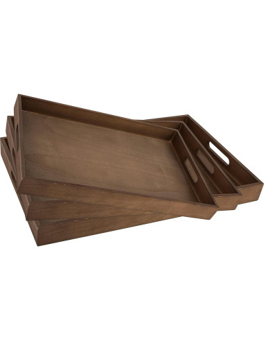 Juego de 5 Bandejas de Madera Oscura Hammont para Servir