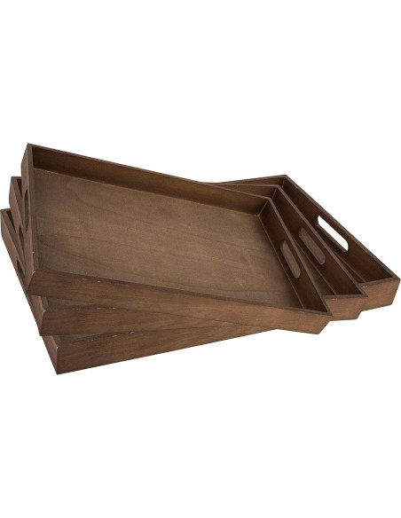 Juego de 5 Bandejas de Madera Oscura Hammont para Servir