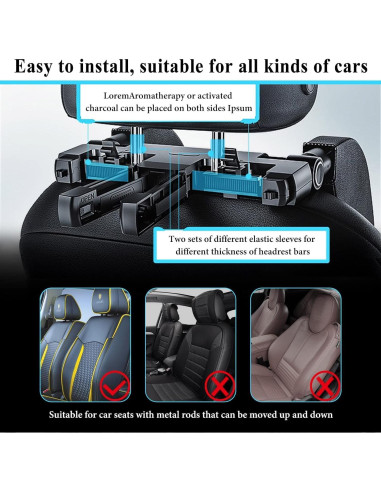 Almohada Reposacabezas Ajustable VniYors Negro x 2 - Viajes