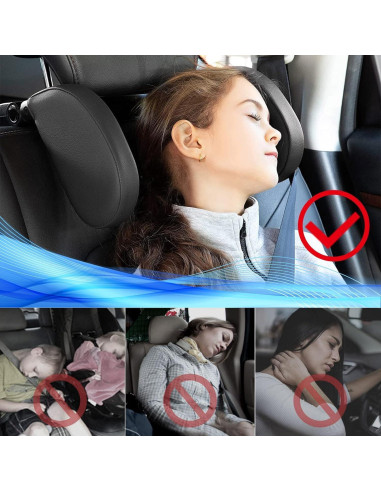 Almohada Reposacabezas Ajustable VniYors Negro x 2 - Viajes