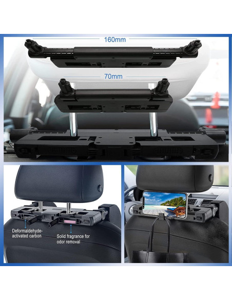 Almohada Reposacabezas Ajustable VniYors Negro x 2 - Viajes