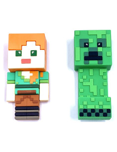 Imán de Espuma 3D Monogram Minecraft Alex y Creeper - Paquete de 2