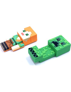 Imán de Espuma 3D Monogram Minecraft Alex y Creeper - Paquete de 2 2
