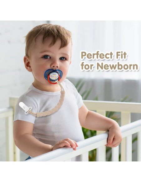 Clip de Chupete de Silicona Gris Oscuro - Paquete de 4