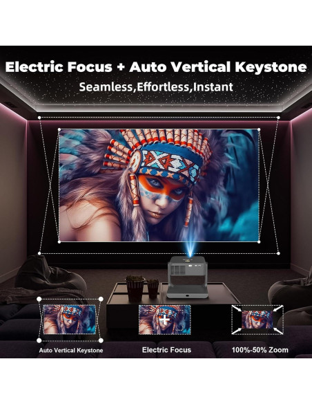 Proyector Portátil XBJ D1 Nativo 1080P 1200 ANSI WiFi Bluetooth