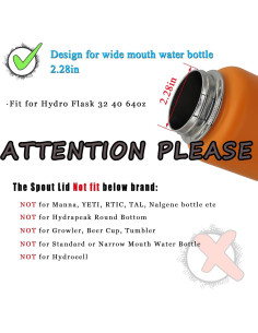 Tapa de Pico Reemplazo Ouharty para Botellas Hydro Flask 32-64 oz 2