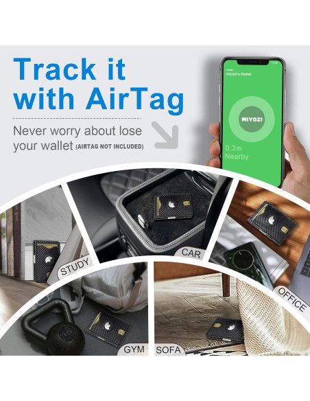 Billetera delgada para hombres MIYOZI con clip y bloqueo RFID