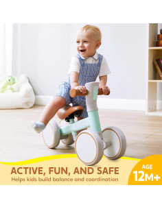 Bicicleta de Equilibrio SYNCFUN Verde para Bebés 1-2 Años 2