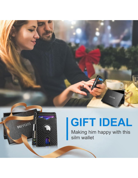 Billetera delgada para hombres MIYOZI con clip y bloqueo RFID