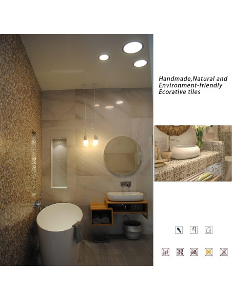 Mosaico de Concha de Madreperla MOP 30.48x30.48cm Colorido