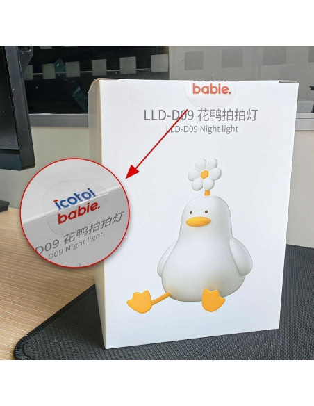 Lámpara Nocturna Pato Flor Icotoibabie Regulable 3 Niveles