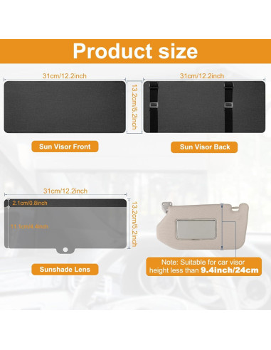 Extensor de Visera Solar MAGTSMEI Negro, Anti-Deslumbrante