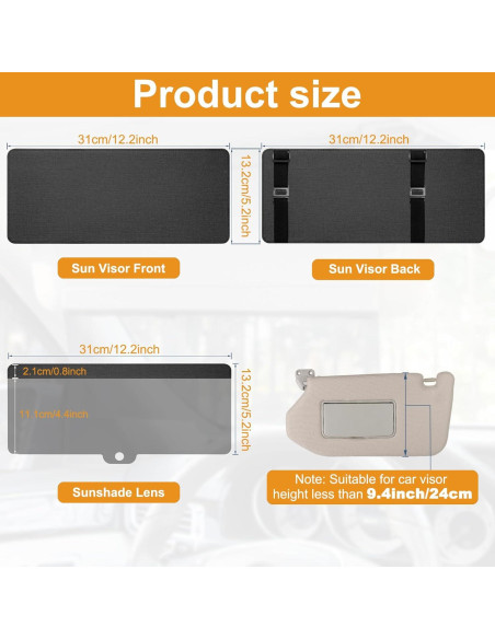 Extensor de Visera Solar MAGTSMEI Negro, Anti-Deslumbrante