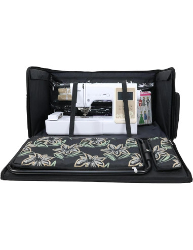 Estuche de Máquina de Coser Todo Mary Jumbo Floral Negro