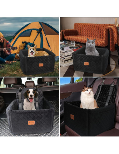 Asiento de Coche para Perros Neispuke, Desmontable y Lavable, 50x51x51cm