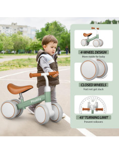 Bicicleta de Equilibrio Phobby para Bebés 1-2 Años Verde 2