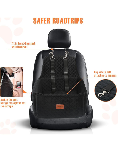 Asiento de Coche para Perros Neispuke, Desmontable y Lavable, 50x51x51cm