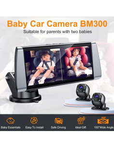 Cámara de Auto para Bebés BOEYOS BM300 - Pantalla 7" HD 1080P 2