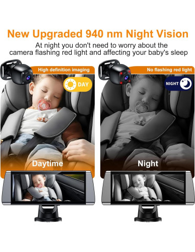 Cámara de Auto para Bebés BOEYOS BM300 - Pantalla 7" HD 1080P