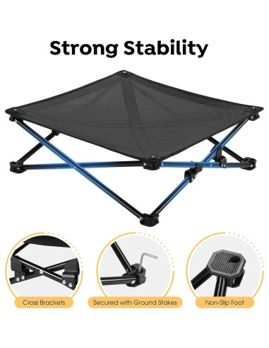 Cama Elevada para Perros Veehoo 73.7x73.7cm Plegable 2 en 1